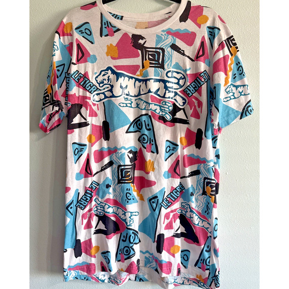 Le Tigre Collection Graphic T Shirt Men’s Size Large Multicolor Unique 80"s look - Picture 1 of 4